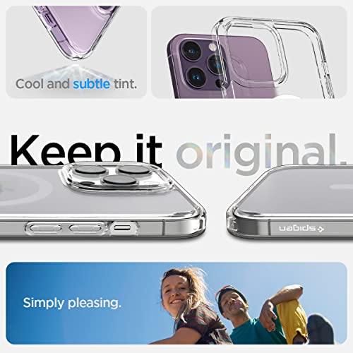 Image of Spigen Ultra Hybrid MagFit Back Cover Case for iPhone 14 Pro, Clear Transparent, MagSafe Compatible - Polycarbonate + TPU | Frost Clear