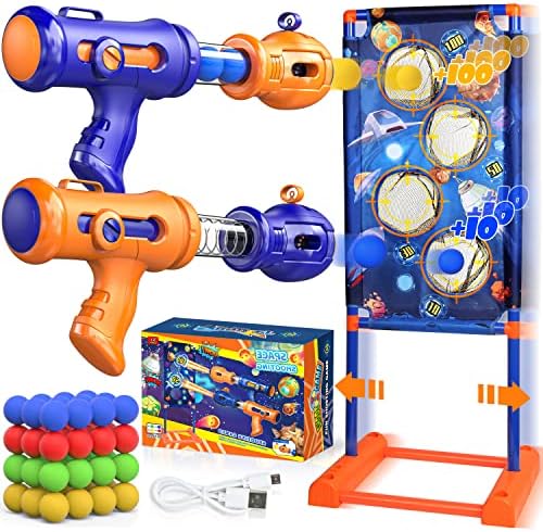 2023 Upgraded Kids Toys for Age 5 6 7 8 9 10+ Years Old Boys Girls, Shooting Game with 48 Foam Balls & 2pk Air Guns & Moving Shooting Target- Ideal Christmas Birthday Gift-Compatible with Nerf Gun Toy