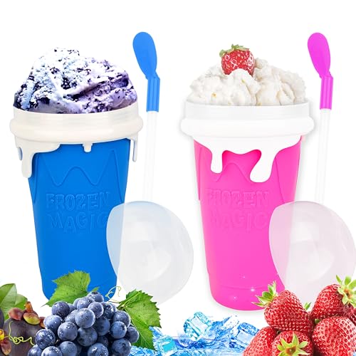 Tasse Slushie 2 pack 500ml makers smoothie magic freeze avec paille