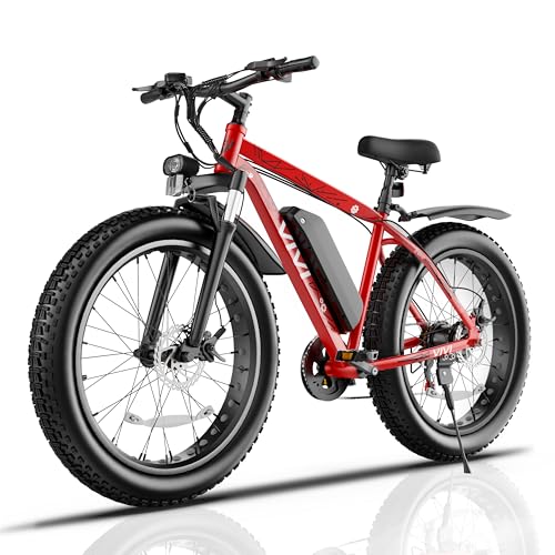 Vivi F26FUL Electric Bike Peak 1000W 26" x 4.0 Fat Tire Electric Bike with 48V 13Ah Removable Battery, 7Speed, Top 26Mph, Cruise Control, Up to 60 Miles, SGS Certified to UL2849