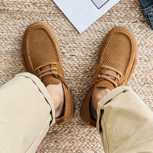 Chaussures décontractées pour hommes en daim mat à tête large