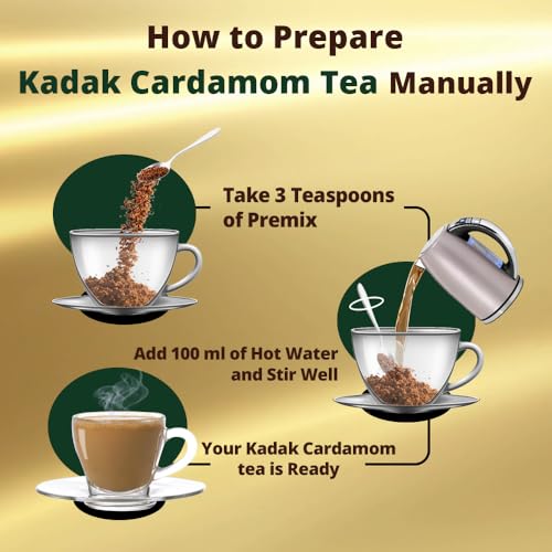 Image of Cafe DESIRE I DRINK SUCCESS - Instant Tea Premix 1 Kg | 3 in 1 | Karak Chai with Strong Cardamom Flavour Imported from Geneva | Makes 80-100 Cups | Use Manually and Vending Machine Suitable - CD57