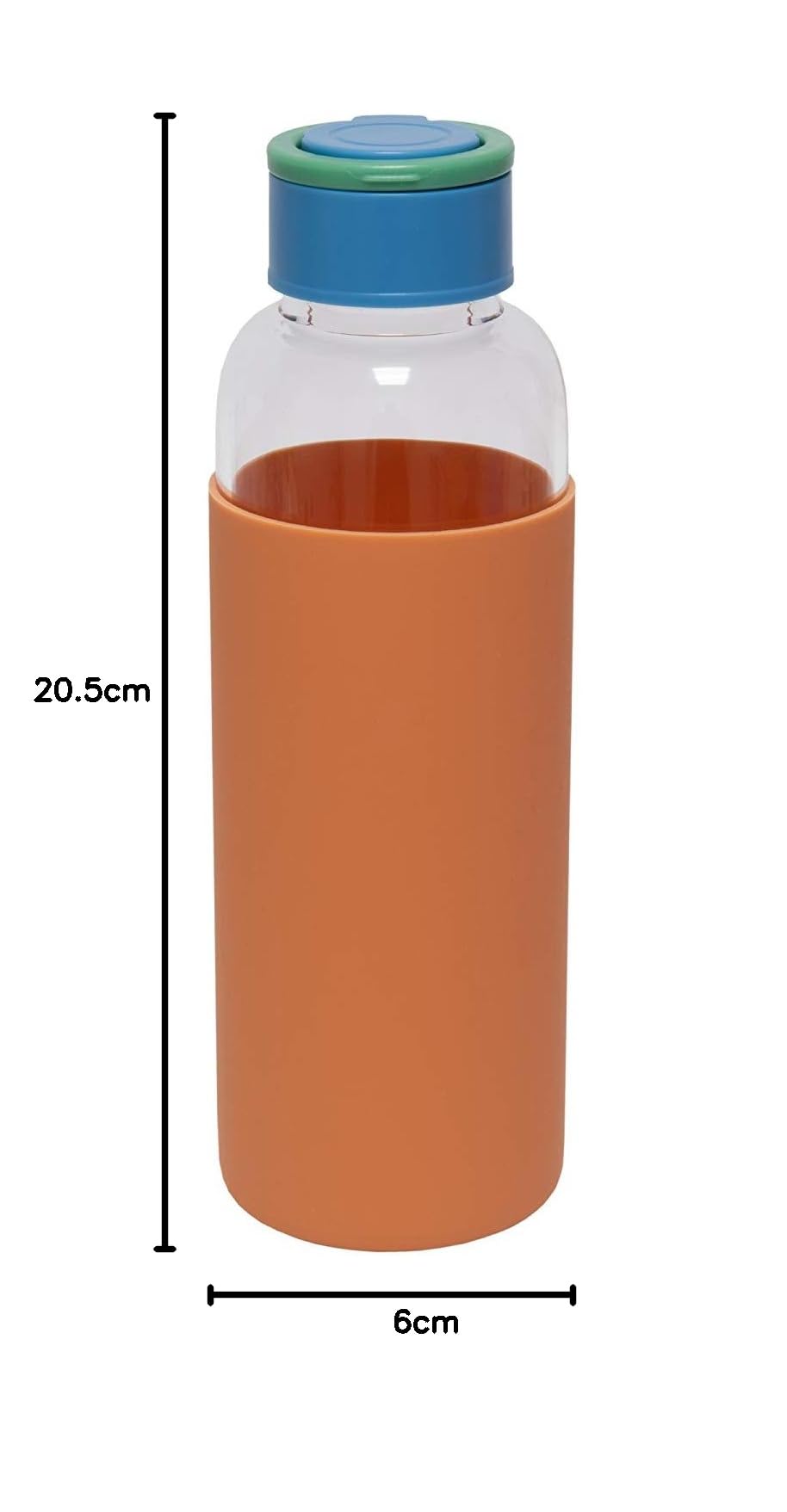 Lifefactory Bottiglia in Vetro e Silicone con Tappo Ermetico 250ml - Blu Mare unisex (bambini