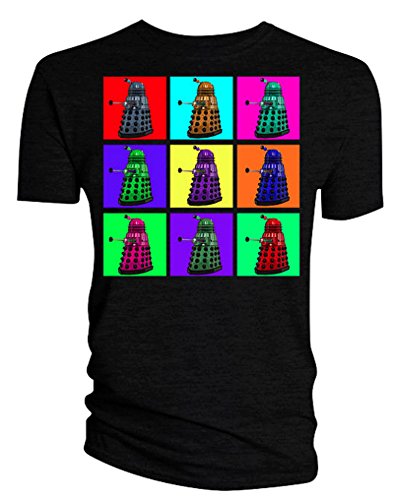 Dalek Psychedelic Squares Mens T-Shirt (Large)