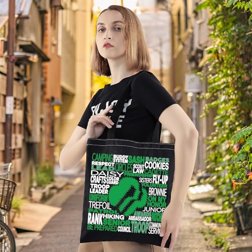 LEVLO Scout Leader Tote Bag Troop Leader Mom Gift Junior Leader Shoulder Bag Scouting Journey Merchandisez(S cout BT)4