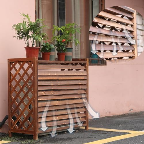 Couverture de climatisation en bois pour cacher un moteur extérieur - 3