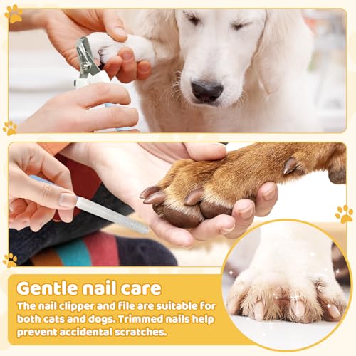 Image of Cat Grooming Wrap & Dog Restraint Bag with Pet Nail Clippers Kit, 32x32in Self Adhesive Cat Wrap for Nail Clipping Multifunctional Care, Anti-Escape Soft Blanket Swaddle Within 22lbs