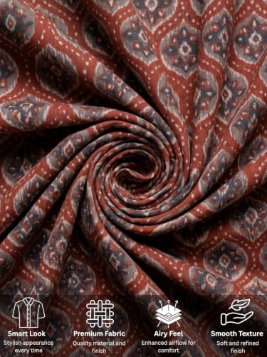 Image of GRECIILOOKS Women's Casual Summer Beach Skirts | Maxi Skirt for Women High Waist | Boho Ethnic Flared Skirts | Indian Long Skirt Rayon Printed | Elastic Waist Long Skirt's for Women