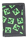 Minecraft Creeper - Cartera de Nailon con Tres Pliegues, Gamer Casual