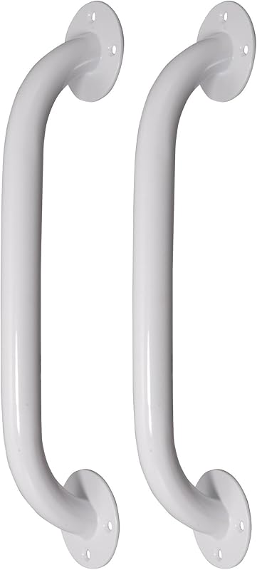 Drive Medical RTL12012 Barra de agarre con recubrimiento en polvo, color blanco (paquete de 2)