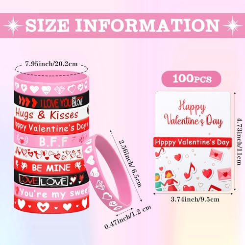 Bracelets en silicone Saint-Valentin pas cher lot de 100 pour petits prix classe - 2