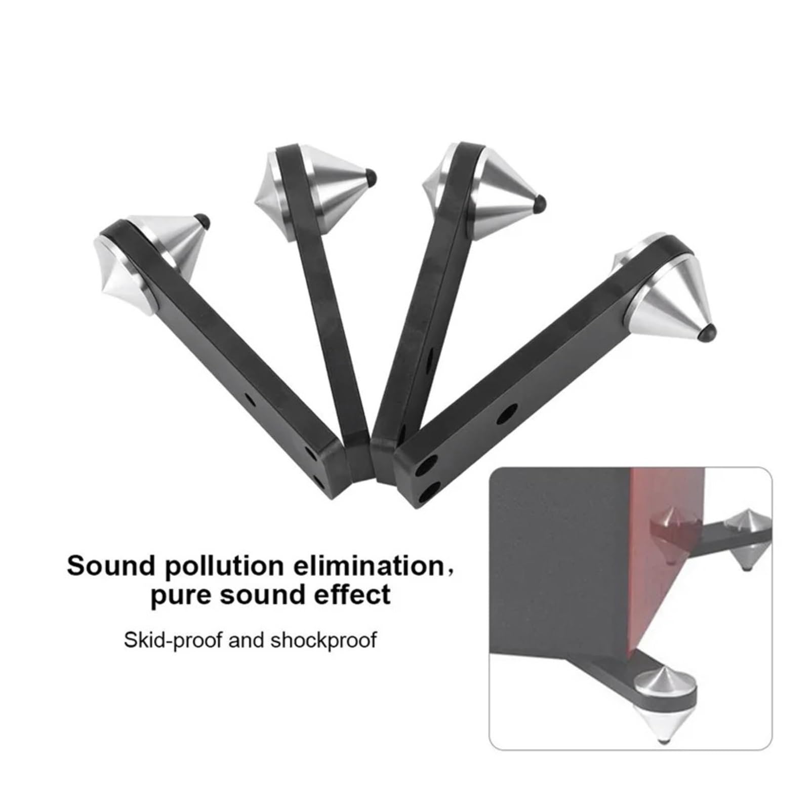 Inox SpeakerSpike Piedino for altoparlante di tipo combinato 8 pezzi | Subwoofer Antiurto Spike Staffa Altoparlante Spike Shock