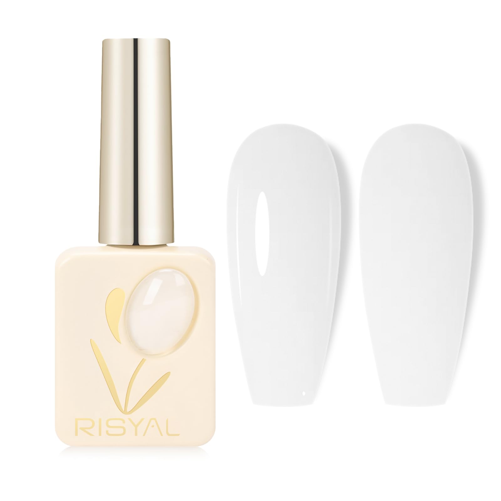 RISYAL 2025 Milky White Gel Polish Sheer Jelly Finish Long-Lasting Easy to Apply Non-Toxic Formula 12ml