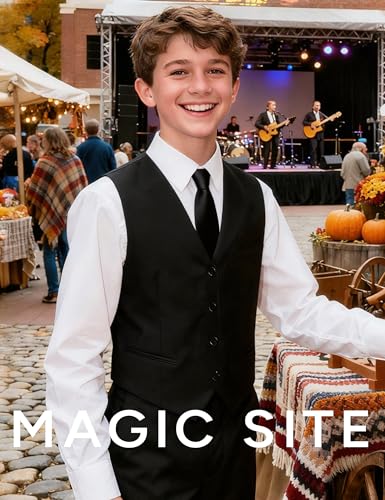 Image of Boy's 4 Button Formal Suit Vest with Tie