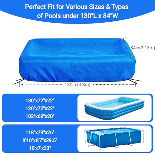 Cubre Piscina Inflable Rectangular 130x84 cm Azul miniatura 2