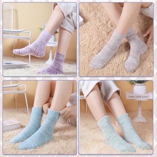 ICEIVY Womens Fuzzy Socks Thick Soft Warm Winter Fluffy Cozy Cabin 5 Packs Casual Home Sleep Socks with Gifts Box (US, Numeric, 5, 9, Regular, Regular, ZYJX1) - image 2