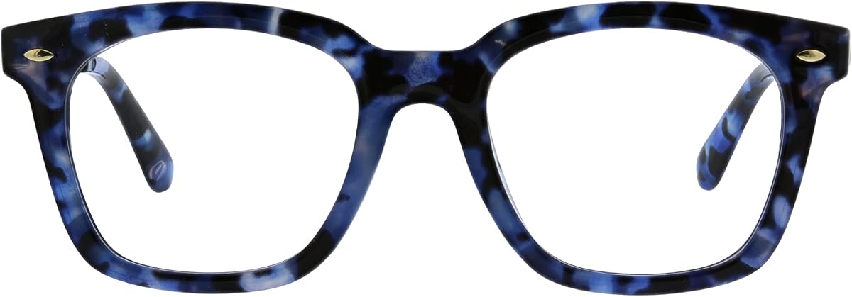 Peepers by PeeperSpecs Gafas de lectura con bloqueo de luz azul Limelight para mujer Oprah's Favourite - Tortuga azul marino +1.50 | Marco cuadrado, protección UV400, revestimiento antirreflectante, resistente a los arañazos, bisagras de resorte, ligero