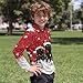 Frymappies Kids Christmas Black Cat 1/4 Button Golf Shirt 9-10 Years Boys Fall Long Sleeve Golf Shirts with Collar Xmas Costume Tween Boys Breathable Tennis Tops Novelty Holiday Party Outfits