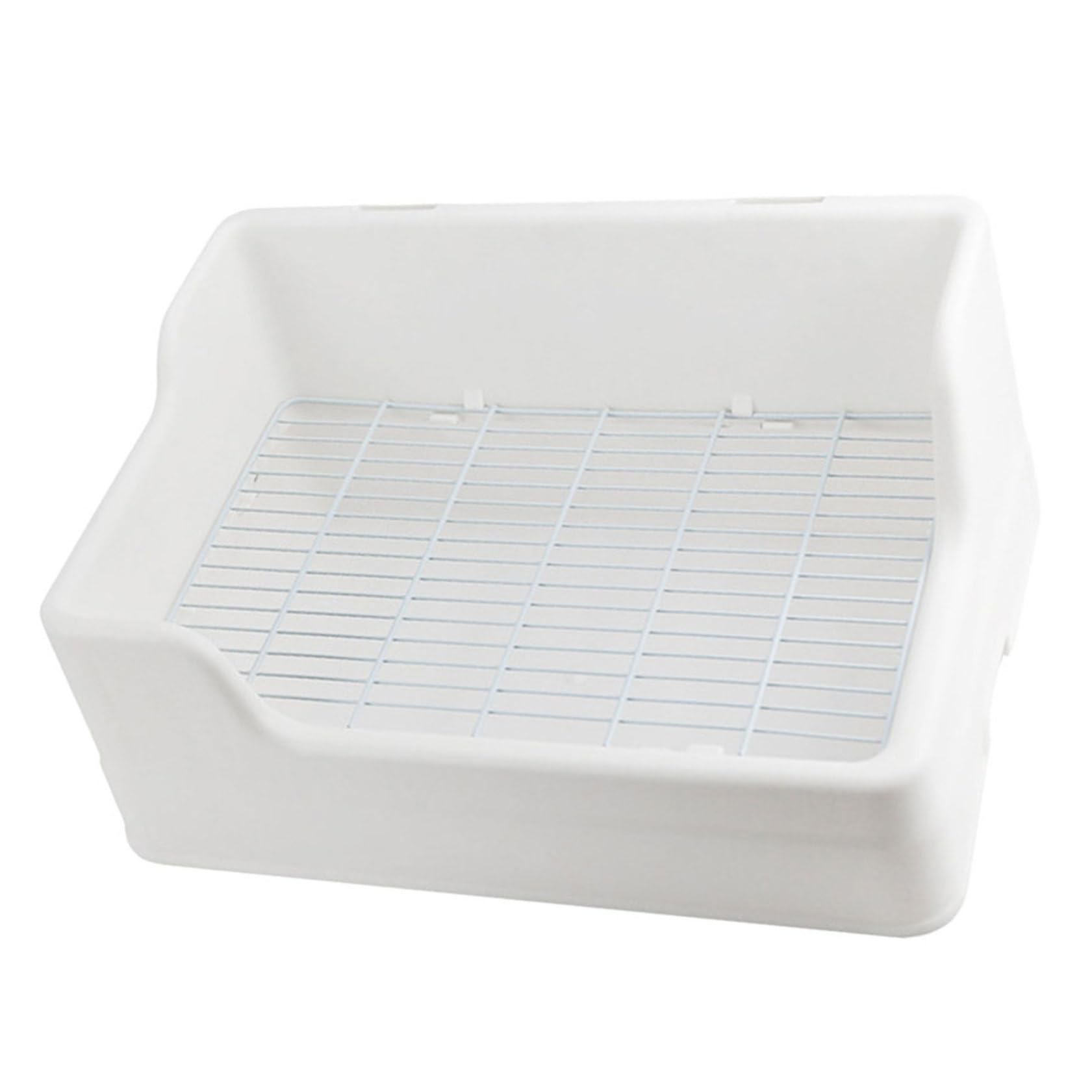 Lettiera per Conigli in Plastica Bianco Parti Separate, Facile da Pulire, Vasino Trainer per Animali Domestici in Gabbia Antiribaltamento