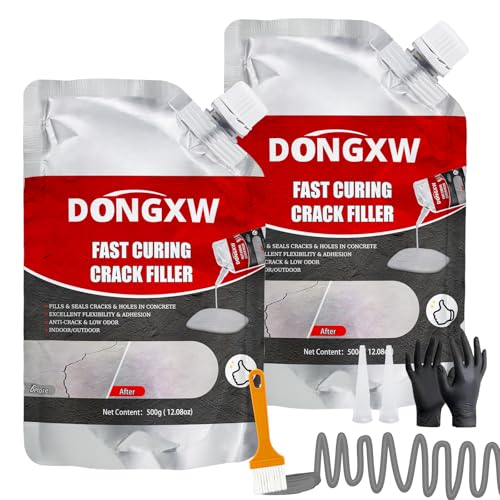 Concrete Crack Filler, 2 Pack Cement Crack Sealant, Self-Leveling...