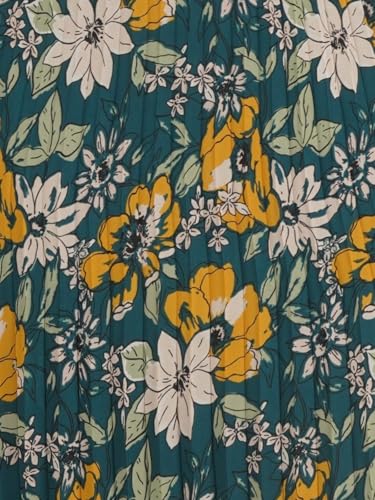 Image of NUEVOSDAMAS Floral Printed Pleated Navy /Multi Skirt
