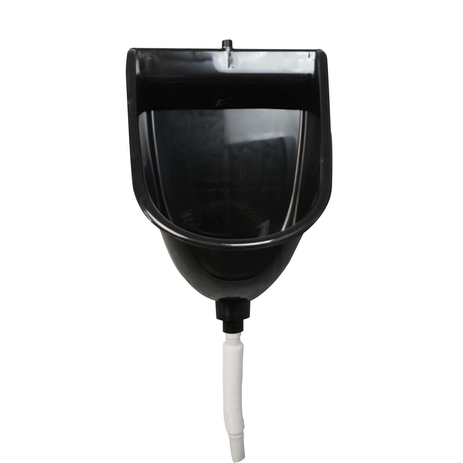 Plastic Urinals For Men Waterless Urinal,Wall-Mounted High-Efficiency Flush Urinal Splash Proof Public Bathroom Toilet Urinal Urine Diverter,Outdoor Construction Sit,black urinal + concealed wat