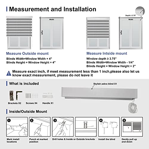 Berissa Dual Zebra Blinds Fabric Samples - 4 Pieces Horizontal Blackout Shades Custom Size For Home,Window, Light Control For Sheer And Privacy #TOP6