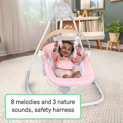 Image of Ingenuity SimpleComfort Compact & Portable Multi Motion Baby Swing - Pink