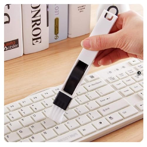 Image of Window Gap Cleaning Brush with Dustpan Sliding Door Track Cleaner Crevice Dust Removal Tool for Home Kitchen Bathroom.