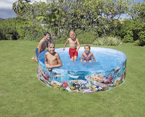 Image of Snapset Bath tub of Without air for Kids /Babies Bathing & Fun at Beach,Home Indoor & Outdoor in Vacation with Easy Setup for Swimming Pool Experience and Enjoyment (8 feet X 1.6 inches)