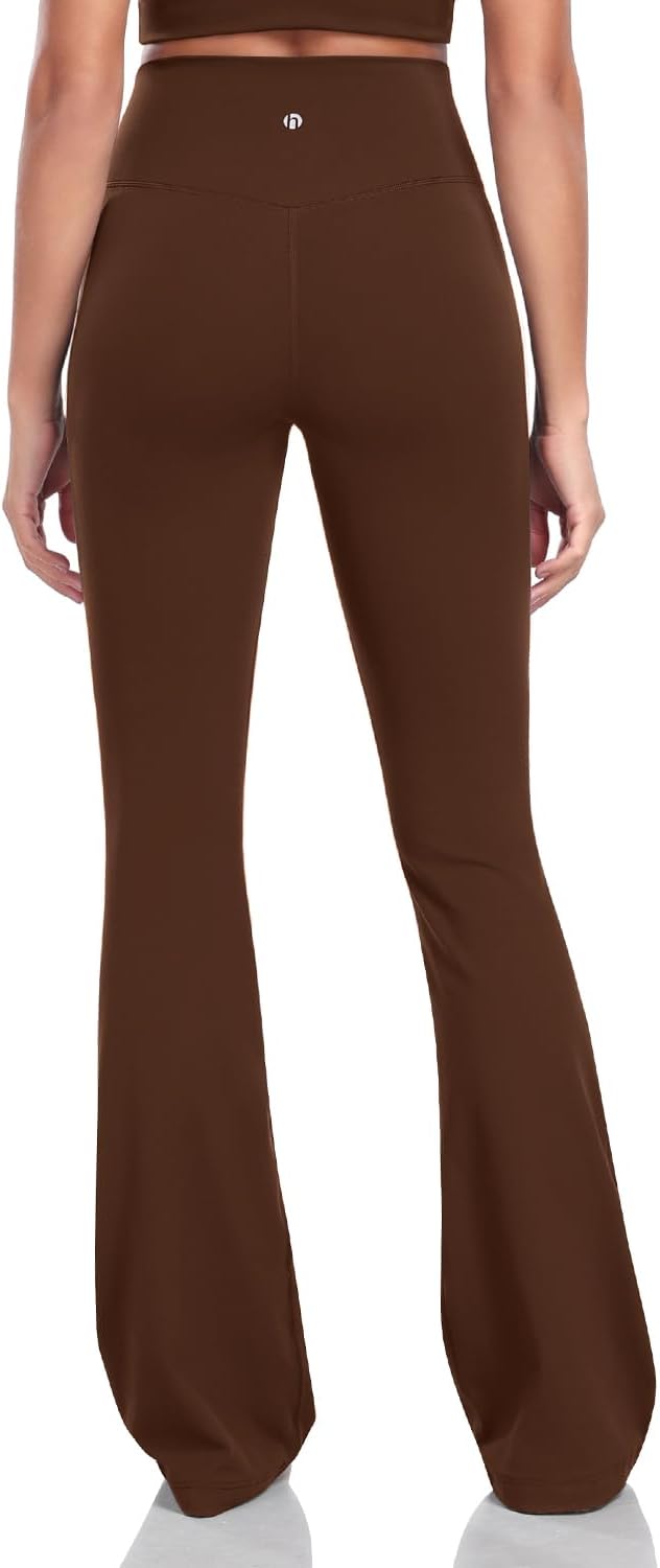 HeyNuts Harmony Flare Leggings 29"/30.5"/32.5"/34.5", High Waisted Tummy Control Wide Leg Bootcut Yoga Pants Lounge Soft - Image 4