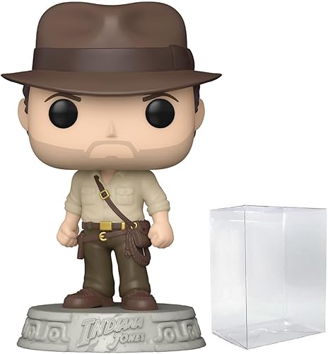 POP Indiana Jones Raiders of The Lost Ark - Figura de vinilo Funko de Indiana Jones (incluye funda protectora de caja compatible), multicolor, 3.75