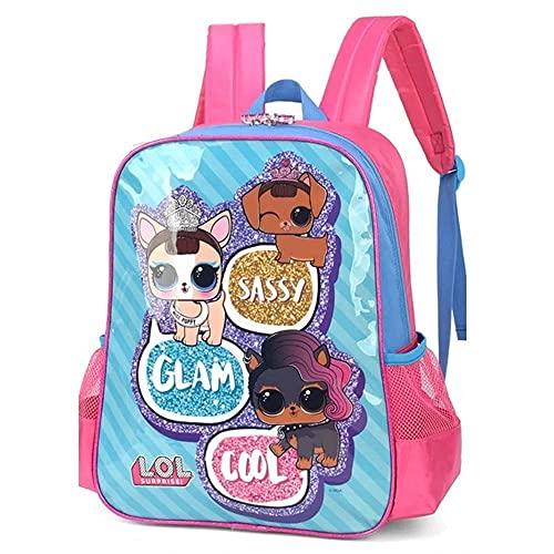 MOCHILA ESCOLAR FEMININA BONECA LOL SURPRISE PETS ORIGINAL LUXCEL 34591 ROSA