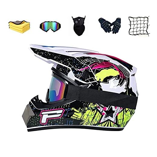 Utomhus ungdomshjälm Fullface MTB hjälm motocross hjälm barn cross hjälmar enduro hjälm ATV hjälm Dirt Bike hjälmar DOT certifiering färg belagd säkerhet off road hjälmar (C, M)