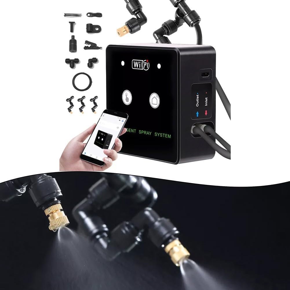 Pulverizador inteligente para terrario con rotación de 360 grados y funcionalidad WiFi para un mejor cuidado de las plantas (2 boquillas)