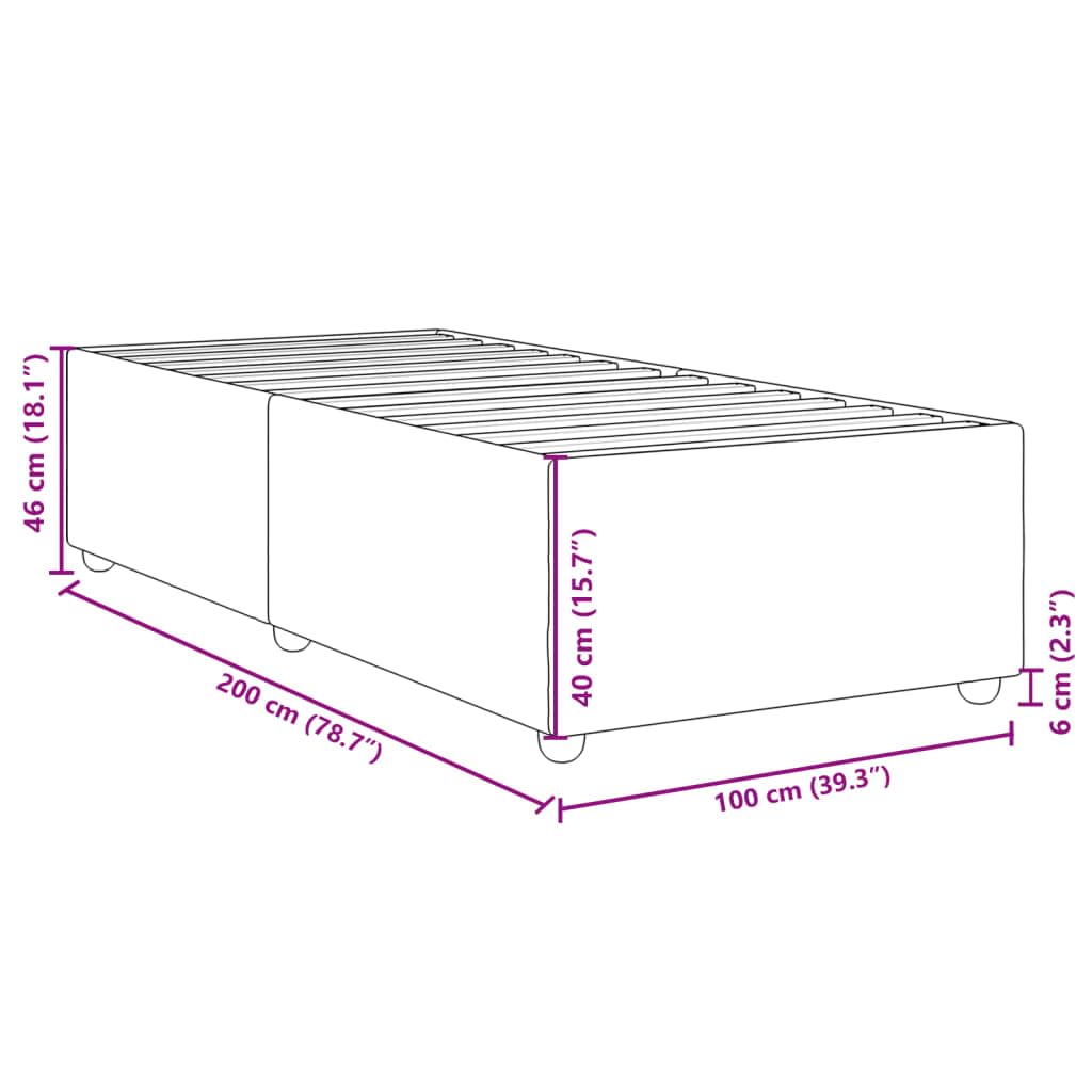 vidaXL Giroletto Senza Materasso Crema 100x200 cm in Tessuto