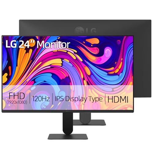 Image of LG 24 inch FHD IPS Monitor, 1920x1080, 120Hz, 1ms MBR, AMD FreeSync Premium, HDR10, 99% sRGB, HDMI, VGA, Tilt Adjustable Stand, 3-Side Borderless Design for Home Office and Gaming