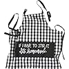 Primitives by Kathy Funny Adjustable Kitchen Apron with 3 Center Pockets for Cooking Baking If I Have to Stir It Its Homemade 100 Cotton Black and White