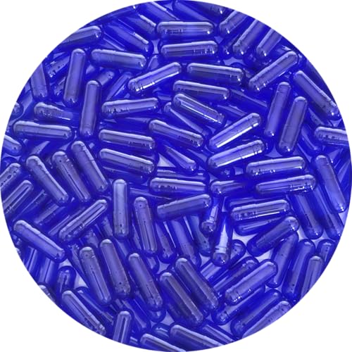 Pure Capsules® Lot de 100 capsules vides violettes et bleues transparentes de taille 0 - Capsule de gélatine vide - Capsule colorée - BSE, OGM, Tio2 - À...