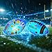 MYOKIA Light Up Football Birthday Gift for Kids & Teens 3-15+,RGB Rechargeable Waterproof Glow in The Dark Ball with Pump & USB Cable, Tri-Color (Red, Green, Blue), Size 6, Outdoor Night Games