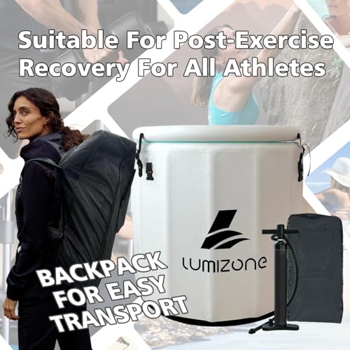 Foto de Lumizone Inflatable Cold Plunge Tub 132 Gallons Capacity Ice Bath Portable Ice Bath Tub Compatible With Water Chillers with Lid Drop Stitch PVC Double Layer Seals Oversized for Athletes (imagen 79)