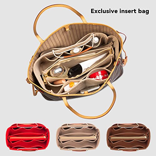Olunsu Purse Organizer Insert For Handbags Tote With Zipper Felt Bag Divider Keep Bag Shape Lightweight, 5 Sizes #TOP5