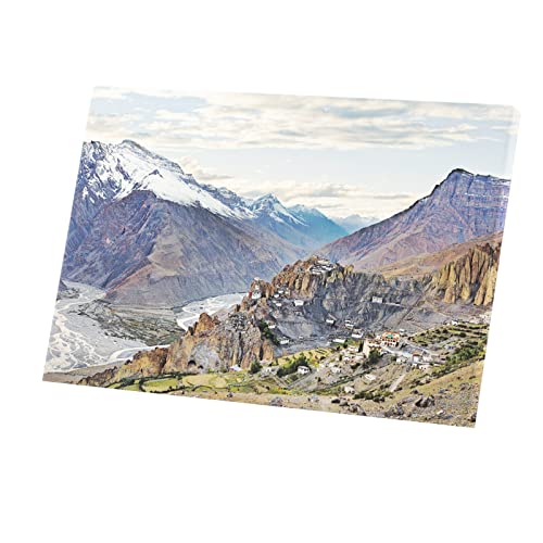 Tableau monastère bouddhiste Himalayas toile monument Inde décoration murale 60x40