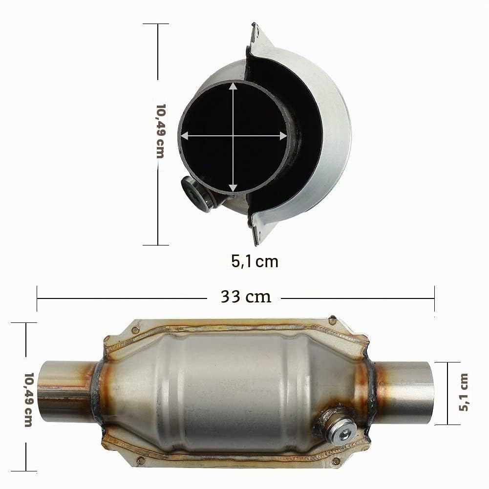 Catalizzatore universale con ingresso/uscita, con connettore O2 e segnale di calore 53004 catalizzatore auto in acciaio