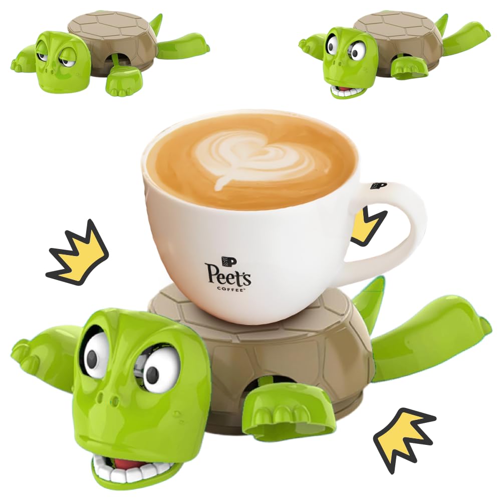 Turtle Coaster, Turtle Cup Holder, 3D Printed Funny with Interactive Expression, Hilarious Open Eyed When Put a Glass on His Back, Home Decor & Kitchen Accessories, Gag Gift for Tortoise Lovers-image-44