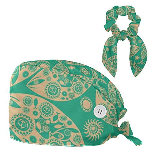 Bonnet de travail et de coiffure ajusté avec bandeau anti-transpiration intégré à motifs