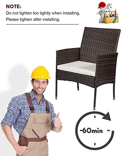 image for MIERES Patio Furniture Sets 4 Pieces-Sturdy Wicker Outdoor Indoor Conv