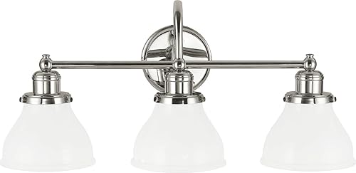 Miniatura 22 de Capital Lighting 8302BN-128 Baxter - Soporte de pared para tocador de baño, vidrio de leche, 2 luces, 200 vatios totales, 11 pulgadas de alto x 16