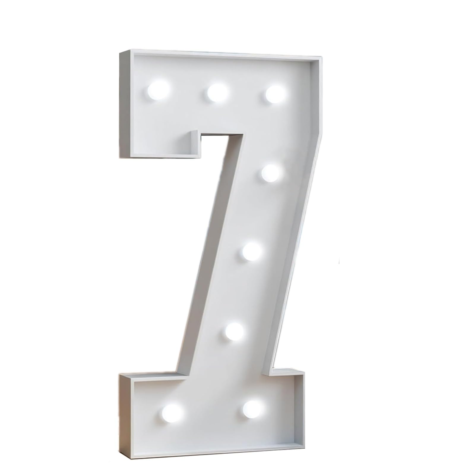 Número de luz LED grande de 3 pies/100 cm for 1 decoración de 21 cumpleaños Marquesina Números iluminados Fiesta de graduación Decoración Números de mosaico(Number 7,WHITE LIGHT)