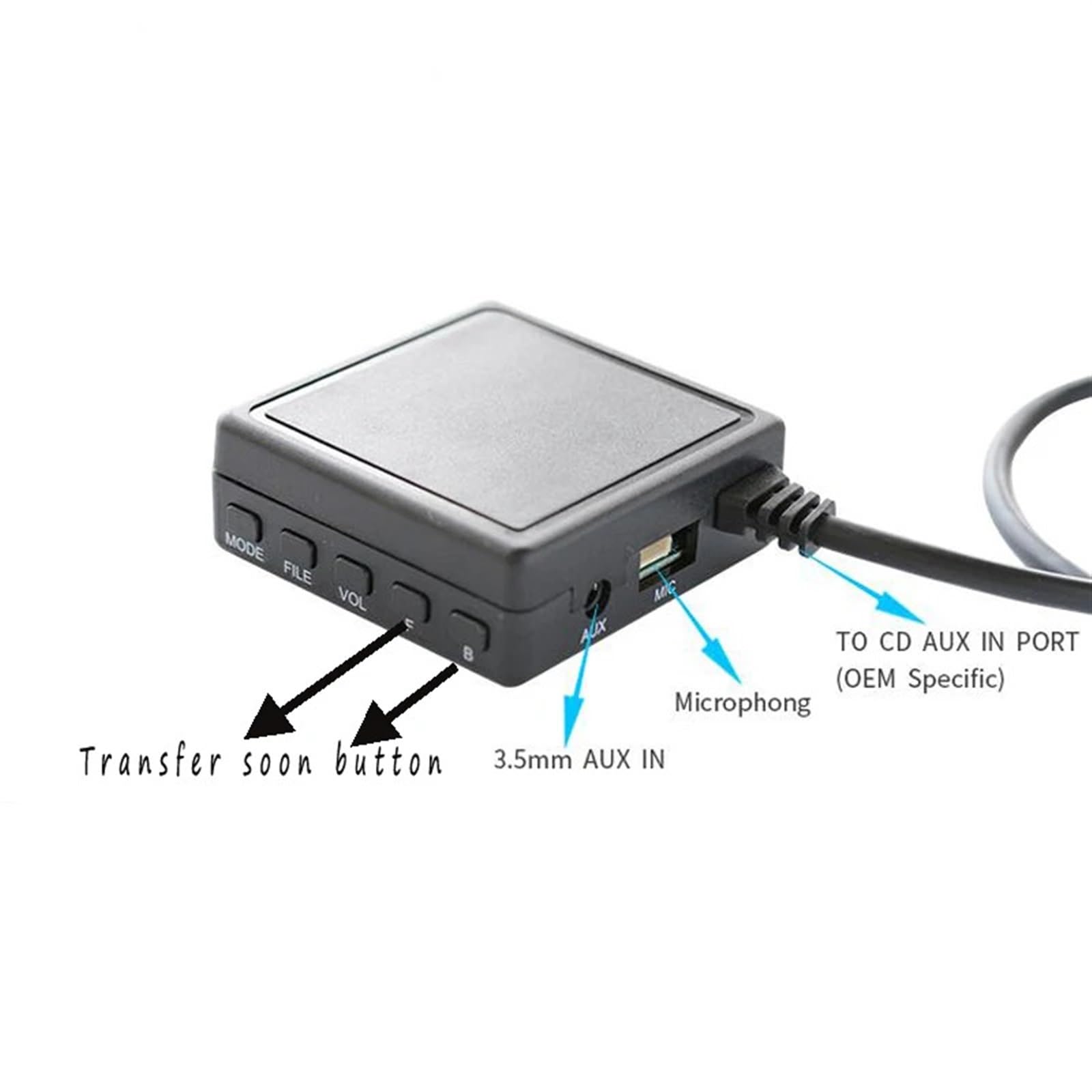 Pasuje do Volkswagen RCD510 RNS310 RNS510 2022 Mikrofon samochodowy Smartfon Zestaw głośnomówiący Bluetooth Aux USB Adapter audio TF